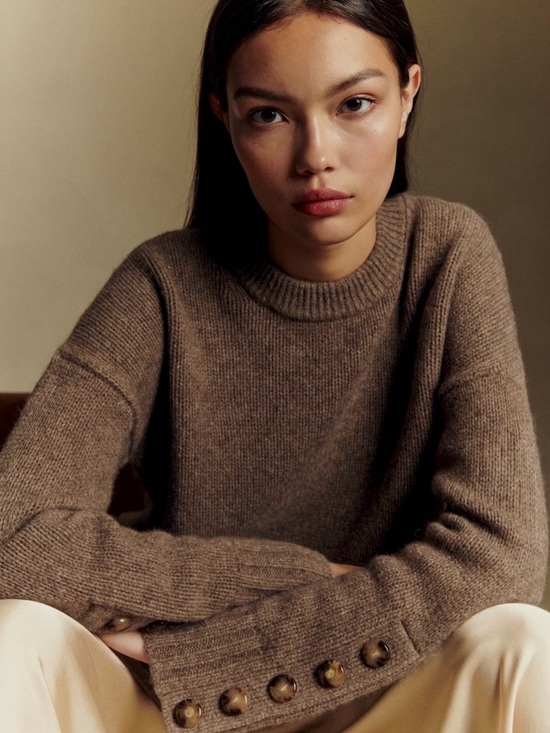 Sezane Sweaters - Sezane Dylan Jumper in Dark Taupe Size M